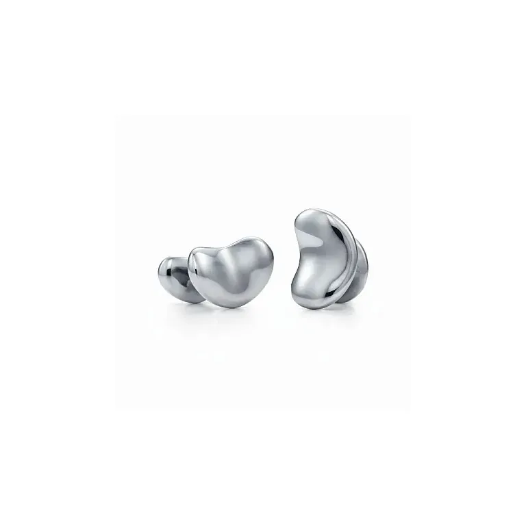 Запонки Tiffany Elsa Peretti Bean design Cufflinks in Ruthenium 18 mm - фото 1