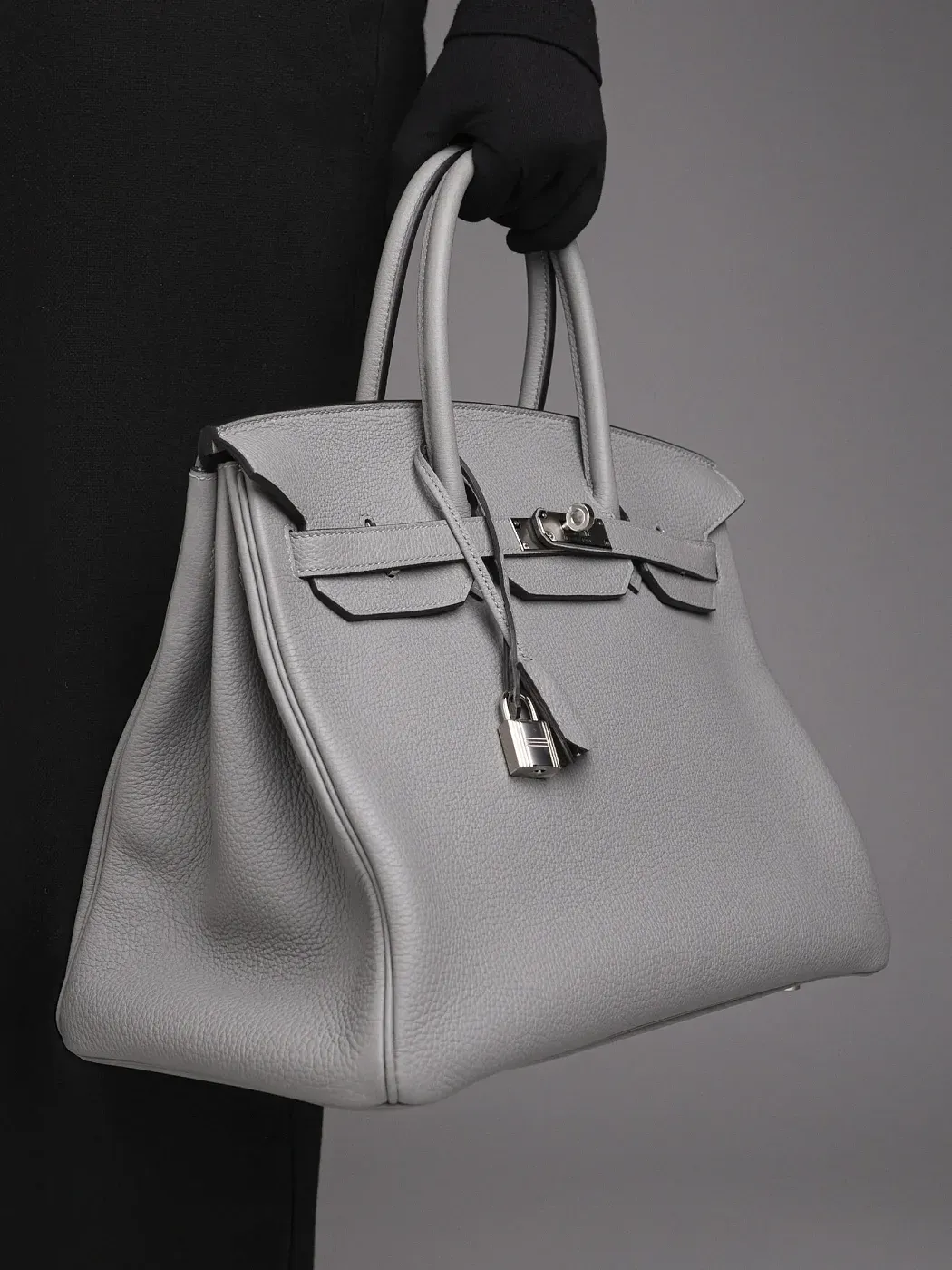 Hermès Cумка Birkin 35 Gris Mouette Togo Palladium Hardware - фото 2