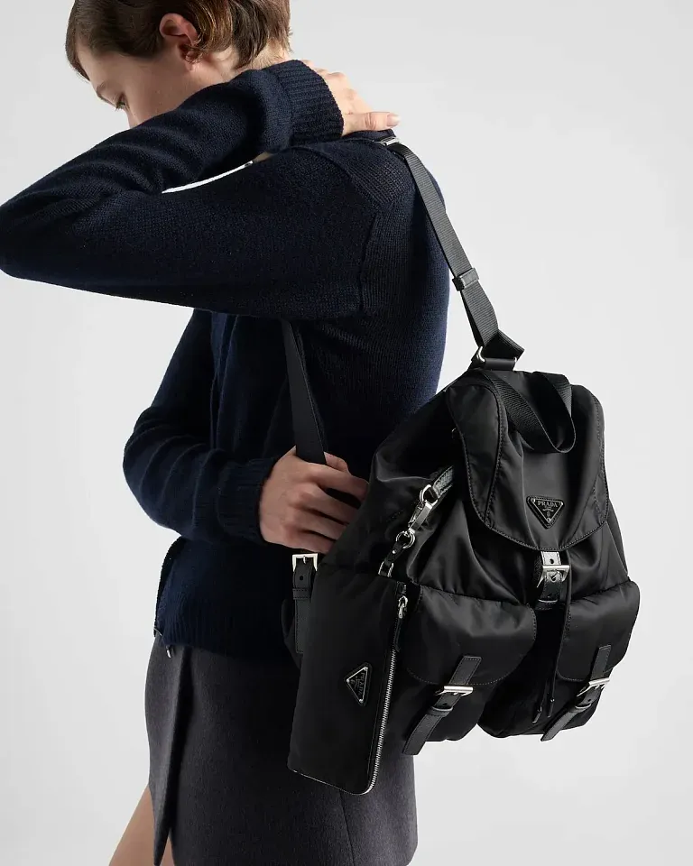 Средний рюкзак Re-Nylon Prada Black - фото 2