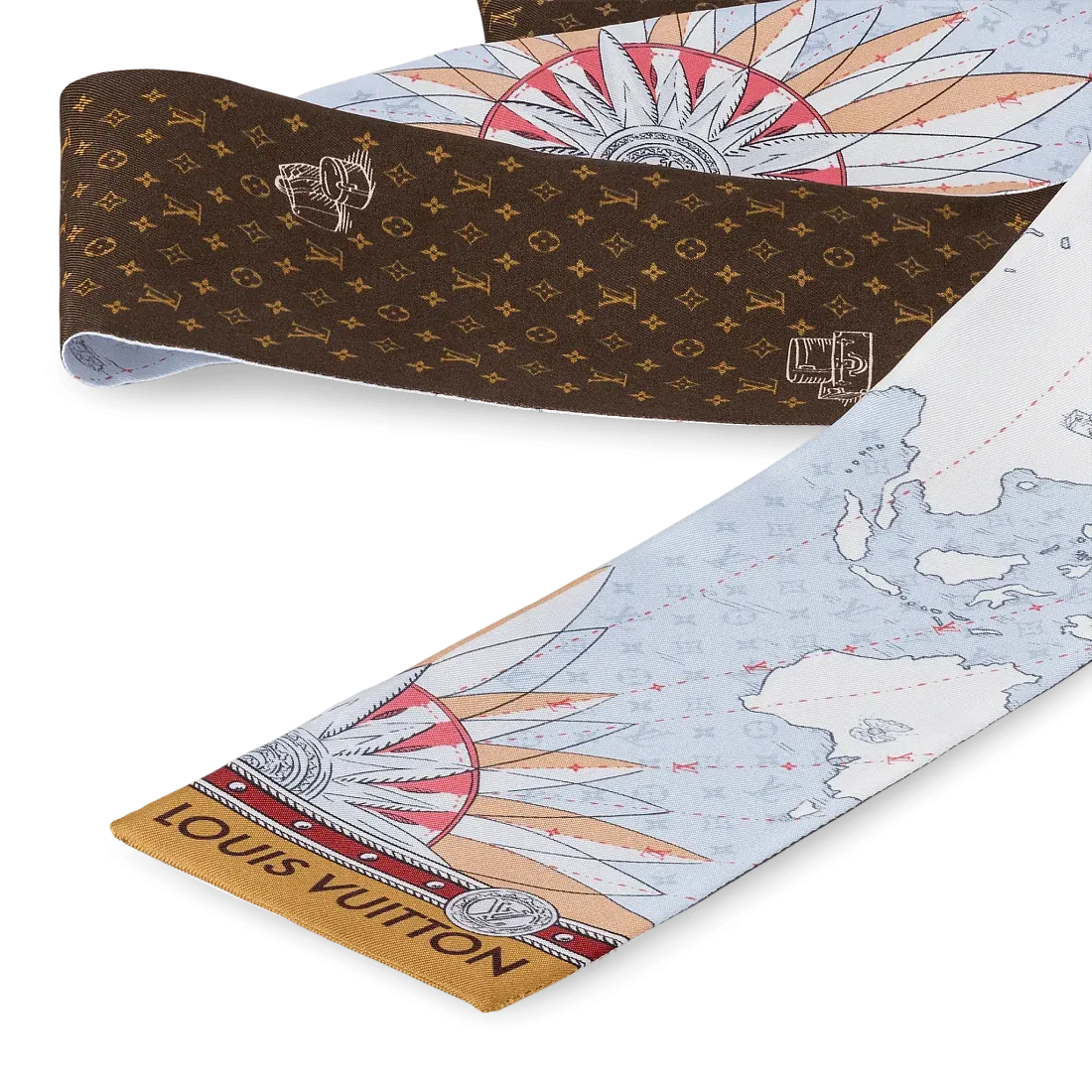 Louis Vuitton Шелковая лента Map Bleu Clair - фото 2