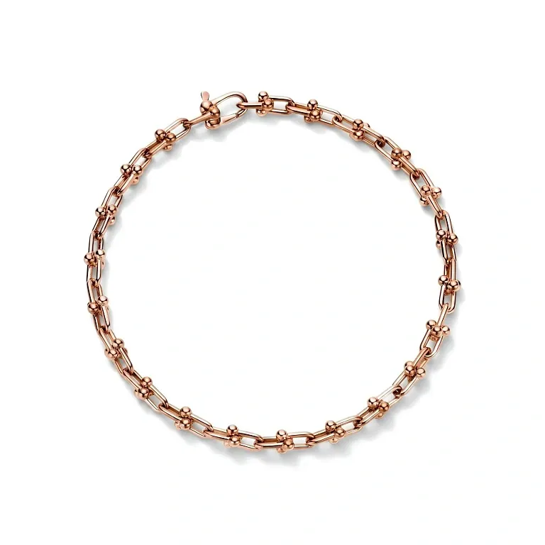 Браслет Tiffany 18-carat yellow gold micro-link bracelet Rose gold - фото 1