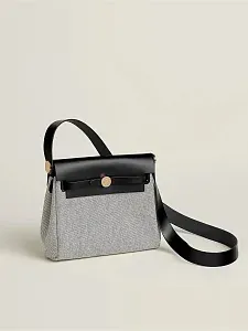 Hermès Сумка Herbag Zip 20 Noir Ecru Viking Canvas Hunter Gold Hardware - фото 2