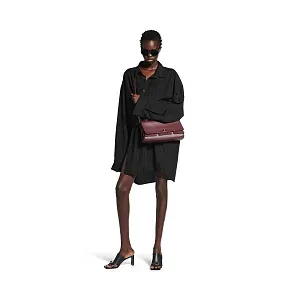 Balenciaga Клатч Bel Air маленького формата Dark Burgundy - фото 8