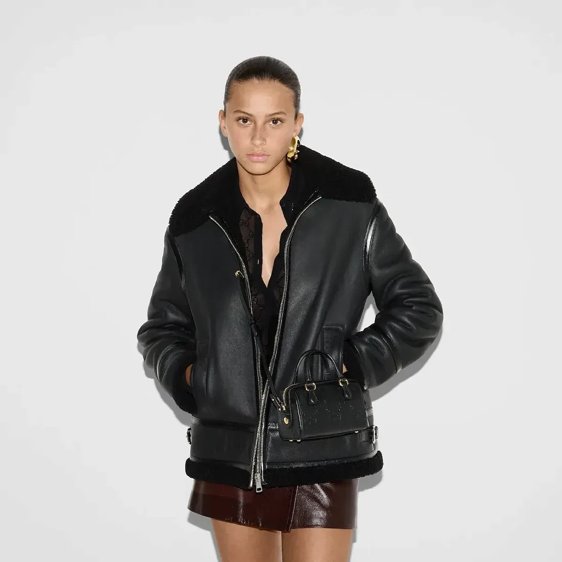 Gucci Мини-сумка с верхней ручкой GG Black - фото 2
