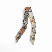 Hermès Шелковая лента Twilly Beige / Gris / Terracotta - фото 1