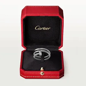 Cartier Двойное кольцо с бриллиантами Juste Un Clou White Gold - фото 3