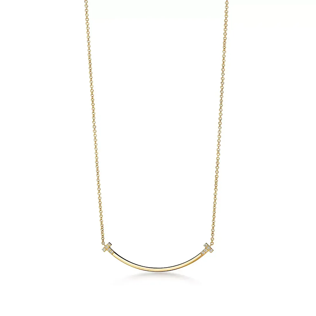 Tiffany & Co. Подвеска T Smile Small Pendant with Diamonds Yellow Gold - фото 3