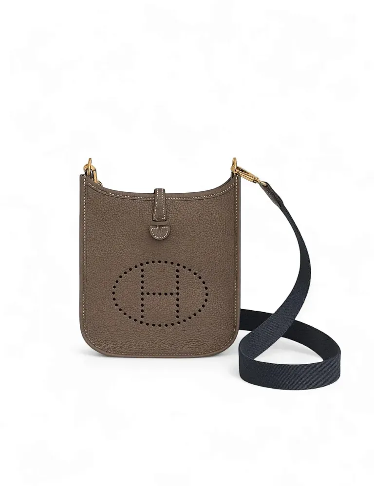Сумка Hermes Evelyne 16 Etoupe Clemence Gold Hardware - фото 1