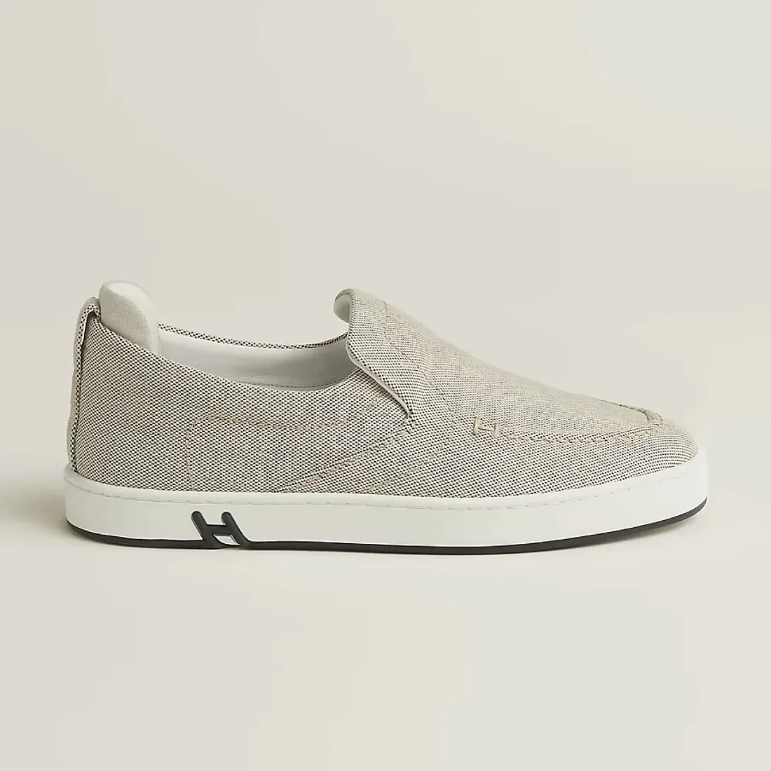 Hermès Кеды Kiddy Slip-On Prunoir / Blanc - фото 3