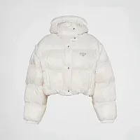 Prada Укороченный пуховик-трансформер из Re-Nylon White - фото 1