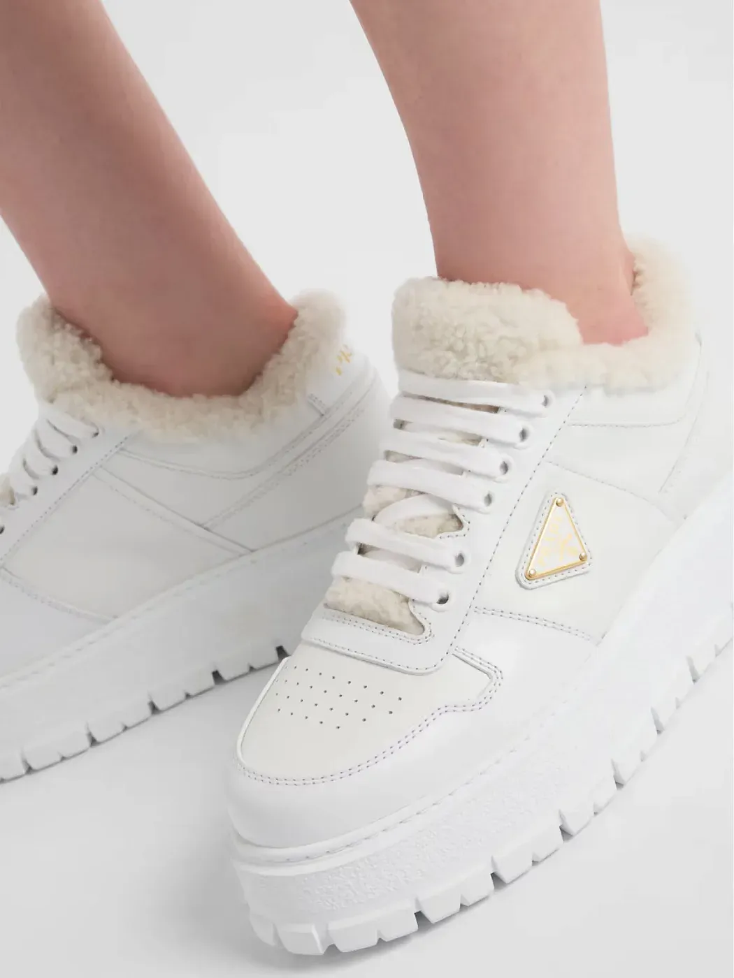 Prada Кожаные кроссовки White - фото 3