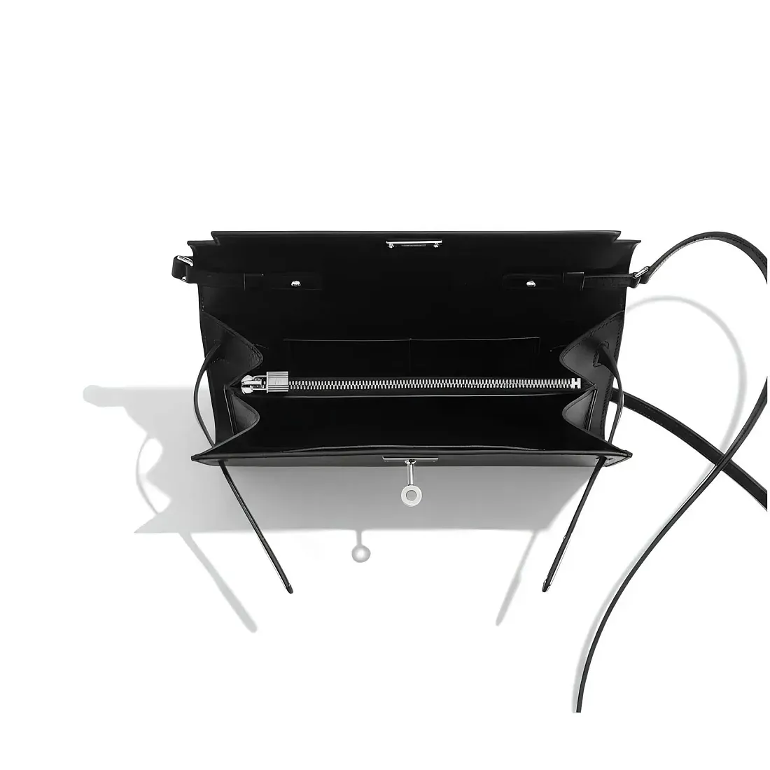 Hermès Мини-сумка Kelly To Go Noir Box Palladium Hardware - фото 3