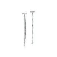 Tiffany & Co. Серьги T Diamond Bar Earrings White Gold - фото 1