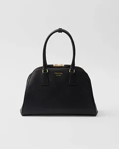 Prada Сумка из кожи Saffiano среднего размера Black - фото 1