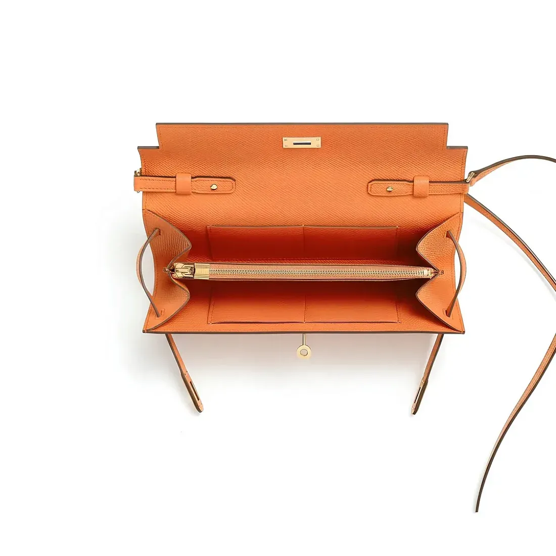 Hermès Мини-сумка Kelly To Go Orange Epsom Gold Hardware - фото 3