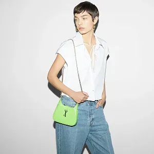 Gucci Мини-сумка Jackie Notte Electric Green Patent - фото 2