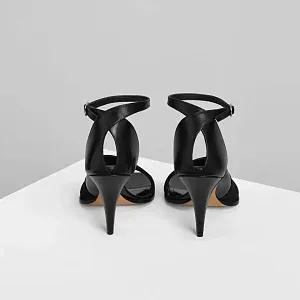 Phoebe Philo Ассиметричные сандалии из черной кожи с каблуком 90 Black - фото 4