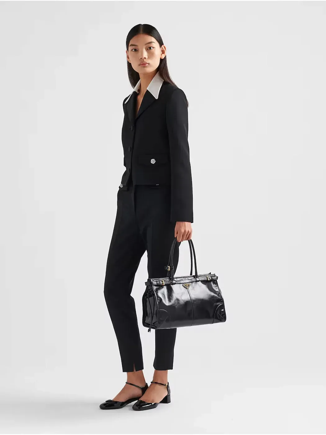 Prada Большая кожаная сумка Black - фото 8