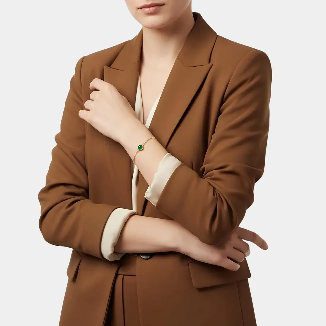 Tiffany & Co. Браслет Color by the Yard bracelet in yellow gold and green nephrite jade - фото 2