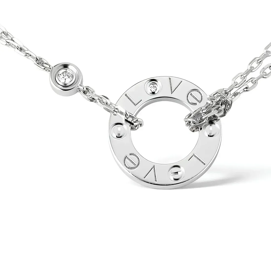 Cartier Кулон Love, 2 diamonds White Gold - фото 3