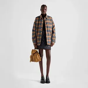 Prada Куртка-рубашка из твилла с клетчатым узором из шерсти - фото 2