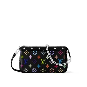 Louis Vuitton Клатч Pochette Accessoires TM x Multicolore Black - фото 1