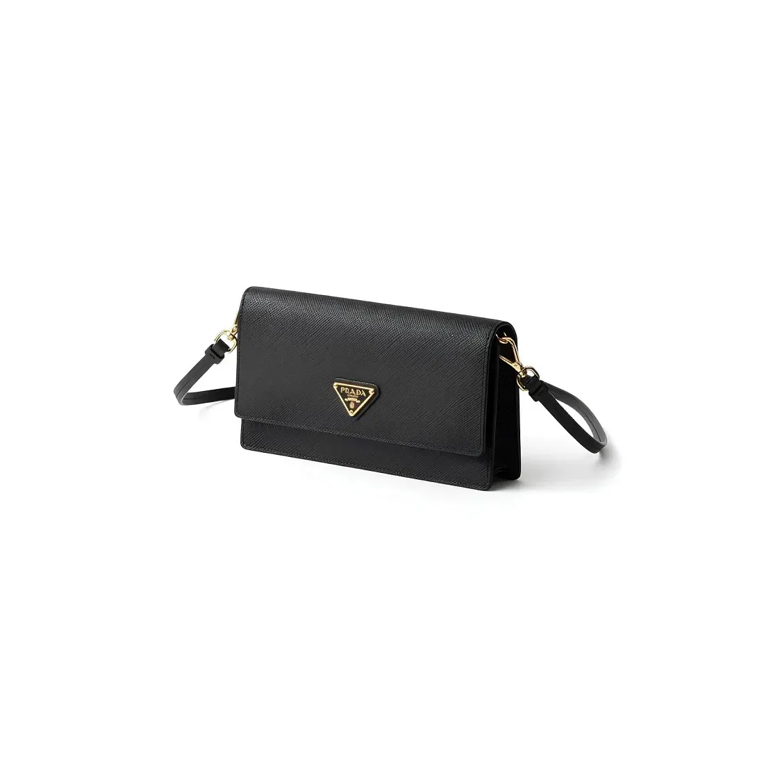 Prada Мини-сумка из сафьяновой кожи Black - фото 2