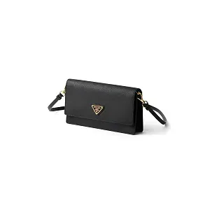 Prada Мини-сумка из сафьяновой кожи Black - фото 2