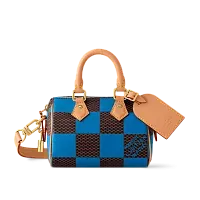 Louis Vuitton Сумка Speedy 18 Damier Pop с плечевым ремнем Blue - фото 1