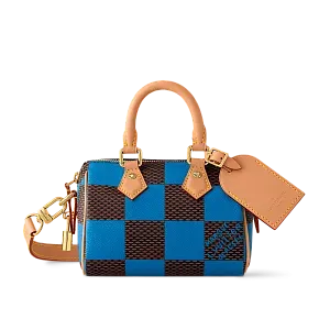 Louis Vuitton Сумка Speedy 18 Damier Pop с плечевым ремнем Blue - фото 1