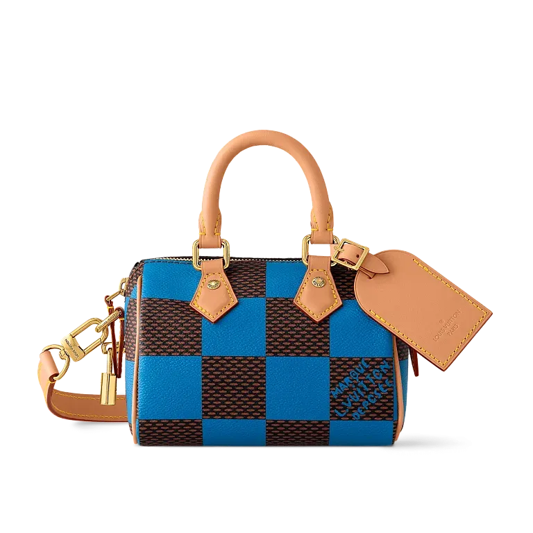 Сумка Speedy 18 Damier Pop с плечевым ремнем Louis Vuitton Blue - фото 1