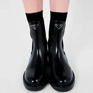 Prada Ботинки челси из полированной телячьей кожи - фото 2