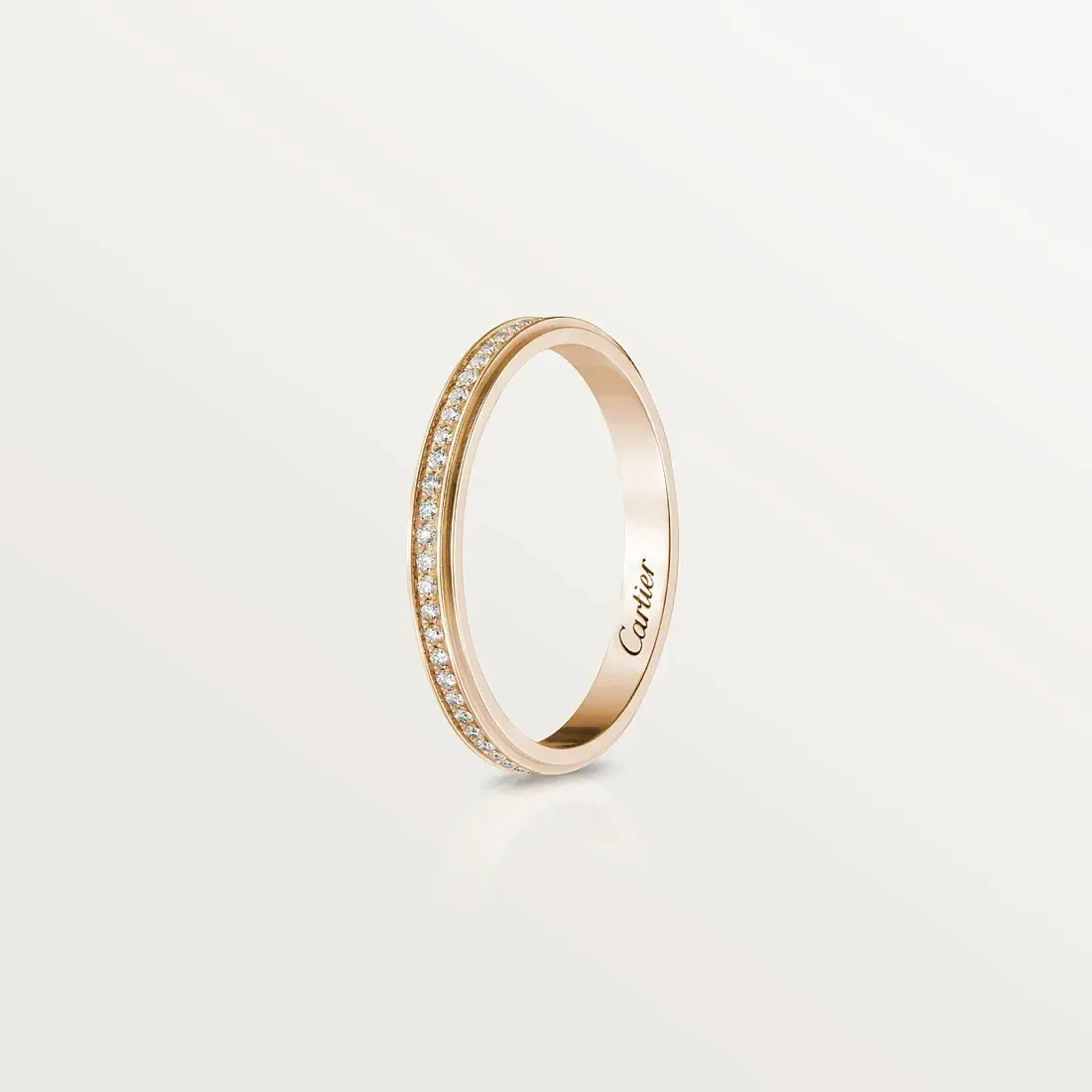 Cartier Обручальное кольцо с бриллиантовым паве D Amour 2,3 мм Rose Gold - фото 2