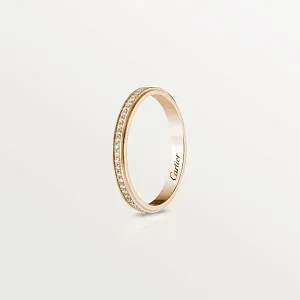 Cartier Обручальное кольцо с бриллиантовым паве D Amour 2,3 мм Rose Gold - фото 2