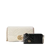 Gucci Мини-сумка GG Marmont White - фото 1