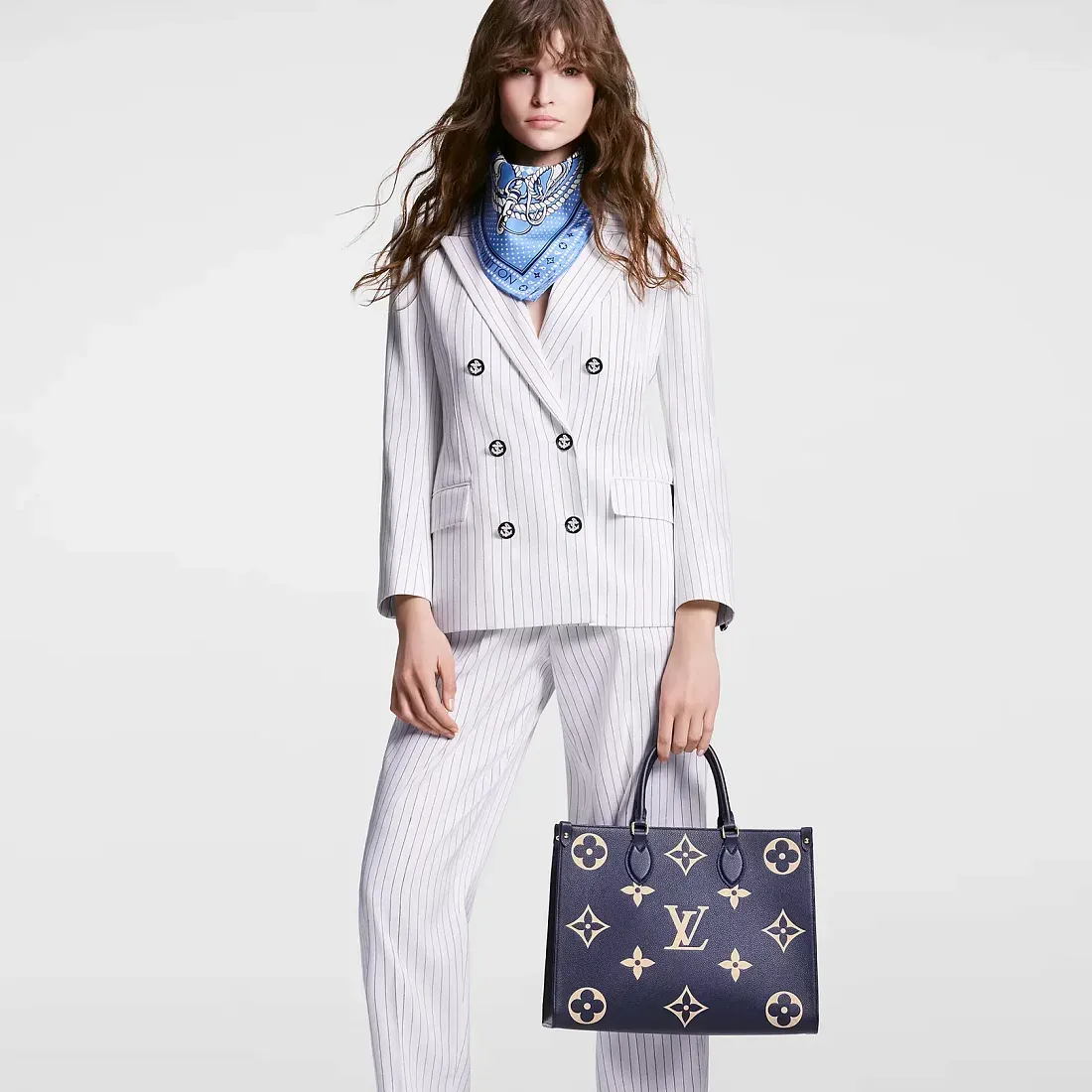 Louis Vuitton Сумка-тоут Cabas Onthego MM Navy /Cream - фото 3