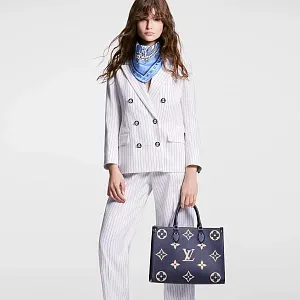 Louis Vuitton Сумка-тоут Cabas Onthego MM Navy /Cream - фото 3