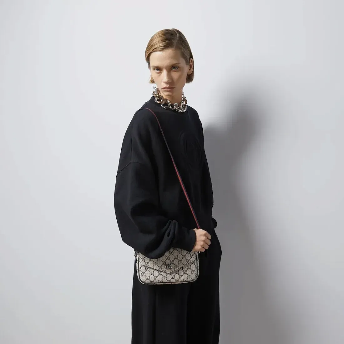 Gucci Мини-сумка Ophidia Beige / Blue - фото 2