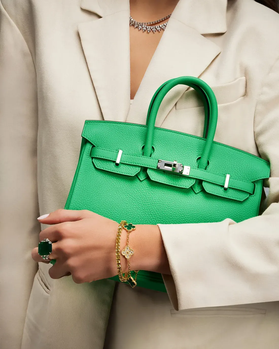 Hermès Сумка Birkin 25 Vert Comics Togo Palladium Hardware - фото 2