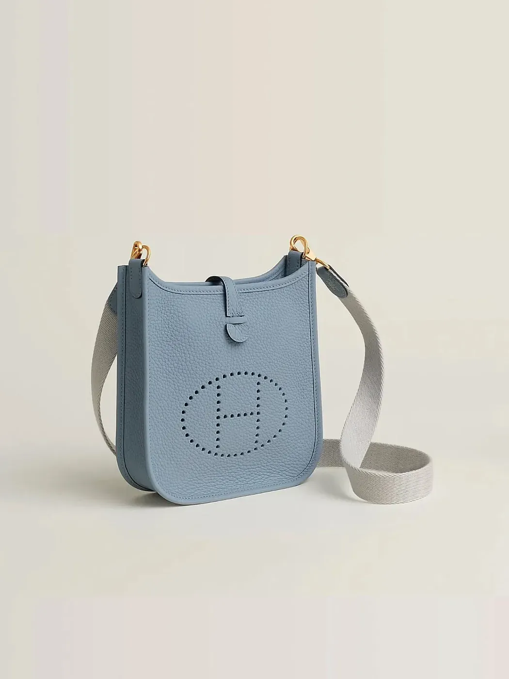 Hermès Сумка Evelyne 16 Bleu Lin Gris Perle Clemence Gold Hardware - фото 2