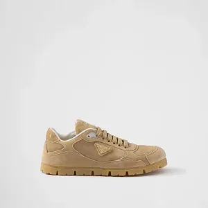 Prada Кроссовки из замши с эффектом выцветания Ecru - фото 3