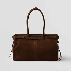 Prada Большая замшевая сумка - фото 6
