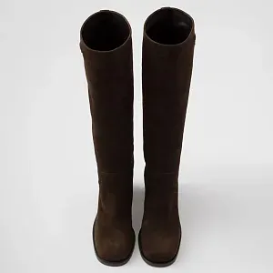 Prada Замшевые сапоги Dark Brown - фото 4