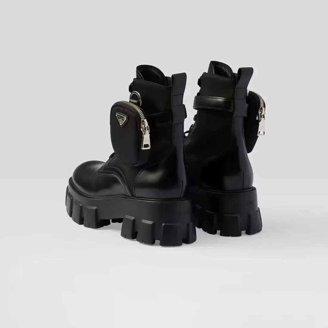 Prada Ботинки Monolith из кожи и Re-Nylon Black - фото 5