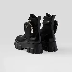 Prada Ботинки Monolith из кожи и Re-Nylon Black - фото 5
