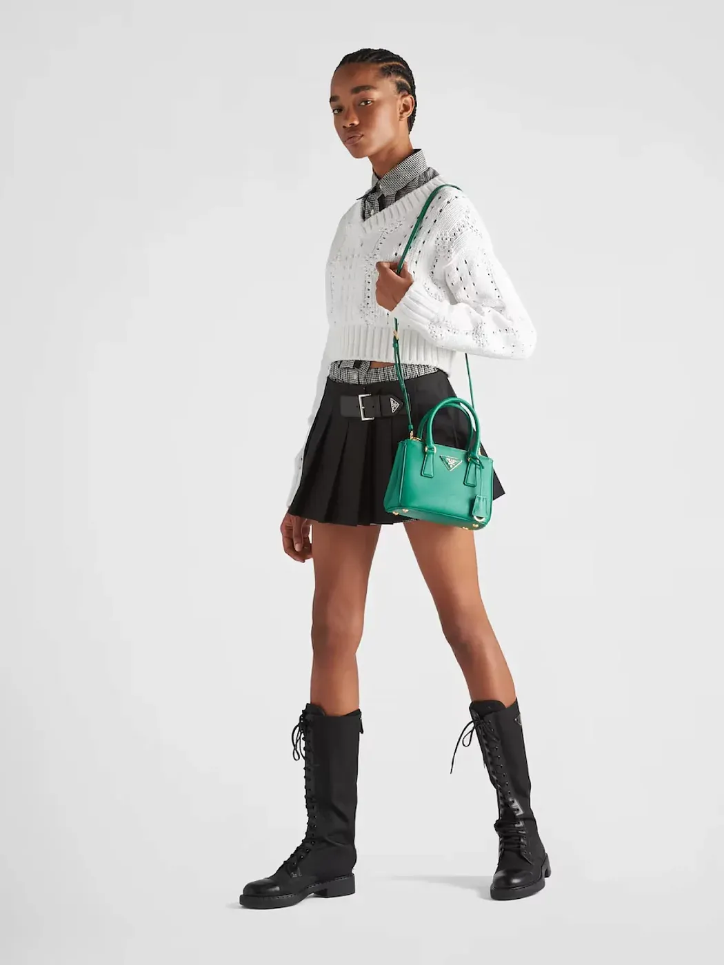 Prada Мини-сумка Galleria из сафьяновой кожи Mango - фото 2