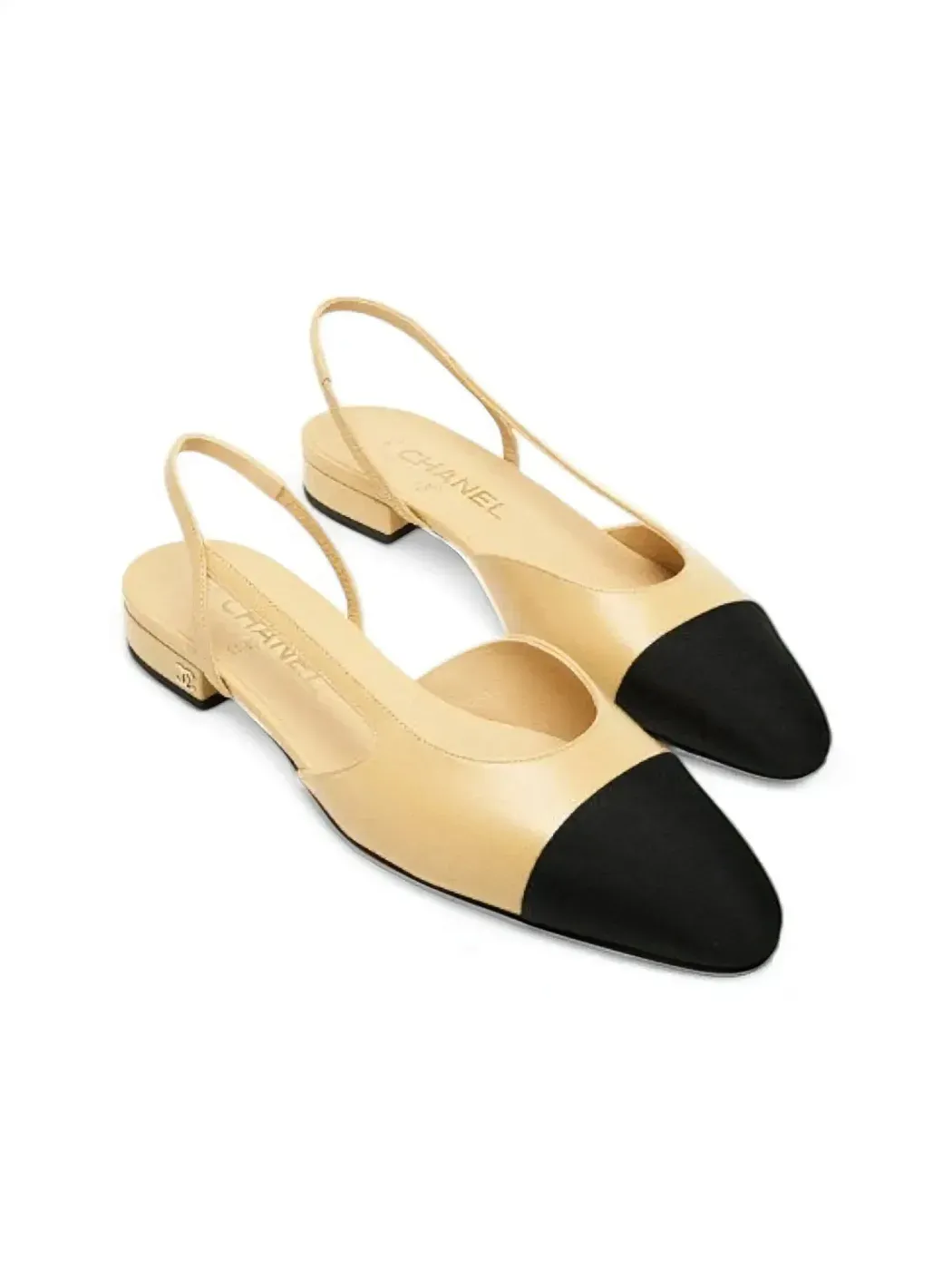 Chanel Кожаные слингбэки Beige/Black - фото 2