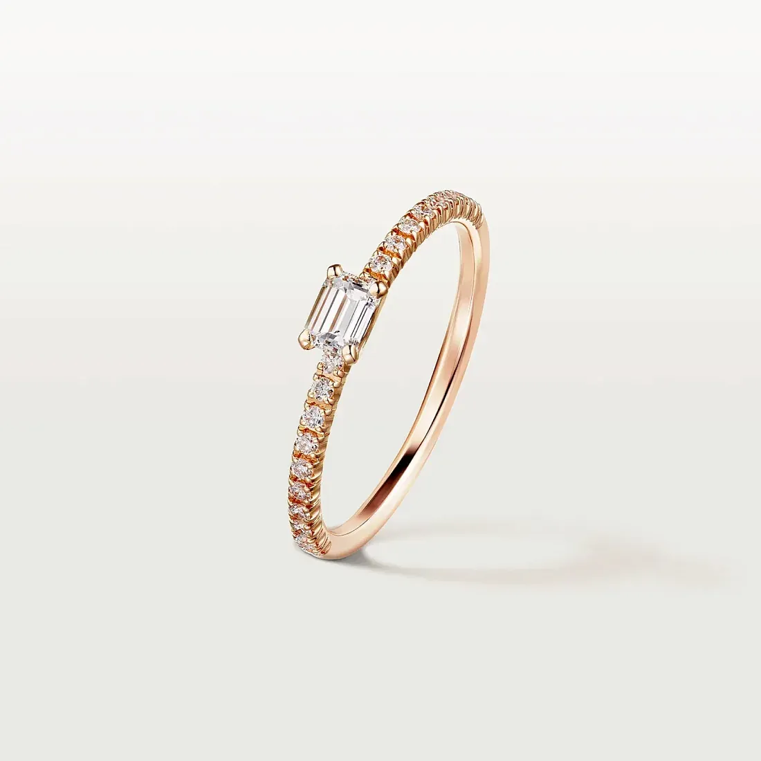 Cartier Кольцо Emerald-Сut Diamond с бриллиантовым паве Etincelle de Rose Gold - фото 4