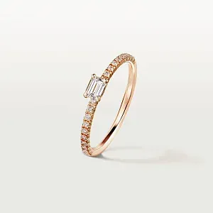 Cartier Кольцо Emerald-Сut Diamond с бриллиантовым паве Etincelle de Rose Gold - фото 4