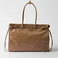 Prada Сумка большого размера из кожи Pale Pink - фото 1